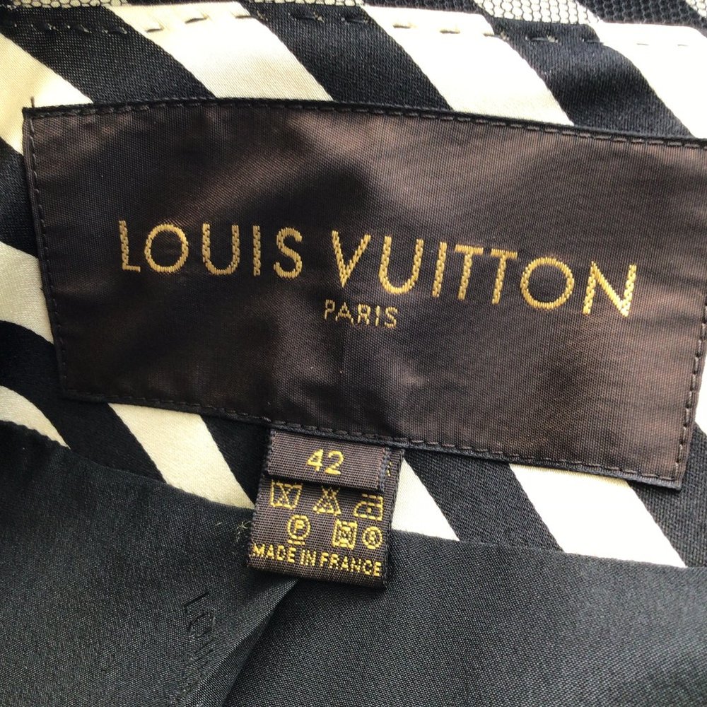 Louis Vuitton Beige / Black Striped Short Sleeved Silk Tulle Jacket - Picture 4 of 4